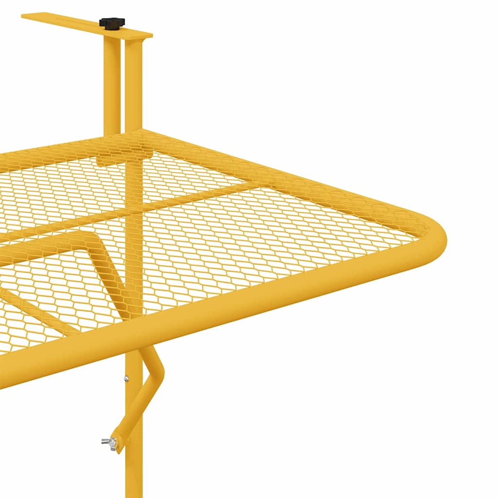 Hanging Balcony Table Mustard 60 x 39 x 65 cm Steel